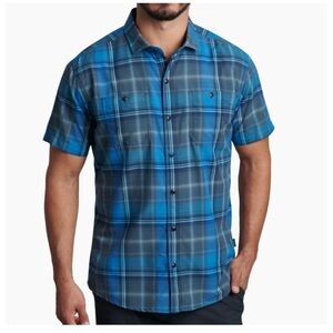KUHL Styk Short sleeve plaid shirt collared mens XL gorpcore hiking outdoor